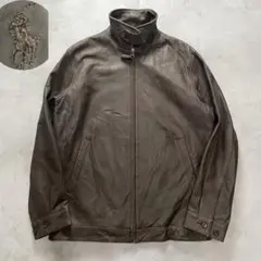 希少 90s ポロラルフローレン 羊革スウィングトップ レザージャケット L相当