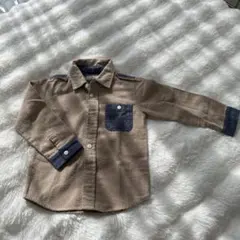 GLOBAL WORK 長袖シャツ Mサイズ ベージュ・ネイビー
