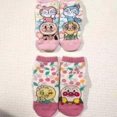 ベビー靴下 アンパンマン　ピンク