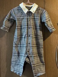 familiar 襟付き総柄ロンパース 70