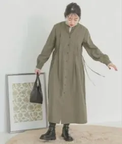 ITEMS URBAN RESEARCH サイドデザインワンピース カーキ