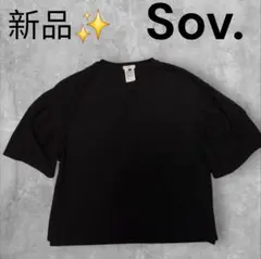 【新品タグ付】Sov.ダブスタ　半袖カットソー　ブラック　Mのサムネイル