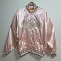 KEBOZ SATIN VARSITY JACKET　スタジャン ピンク XL
