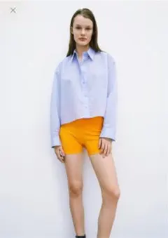 新品　ZARA オーバーシャツ　ストライプ Ｍ