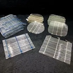 Y2681-11 明治～大正期 ガラス製 コースター 4種 17枚セット　TT