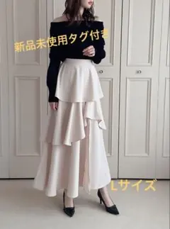新品未使用タグ付き☆GRLティアードフリルスリットアシンメトリースカートws24