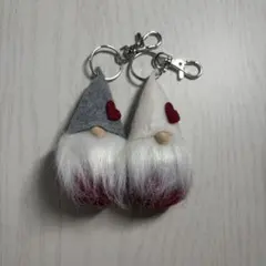 クリスマスマーケット ノーム キーホルダー 2個セット 人形 ペア