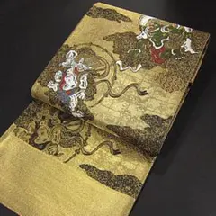 期間限定大幅値下げ！新品　豪華　西陣織袋帯　風神雷神　【綿芯御仕立付】