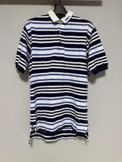 ポロゴルフ　ラルフローレン　ストライプ　ポロシャツホワイトネイビー海外規格s