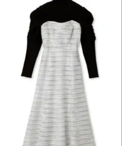 【美品】SNIDEL ツイードドッキングニットワンピース