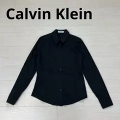Calvin Klein 長袖シャツ ブラウス ストレッチ素材 ブラック Sのサムネイル