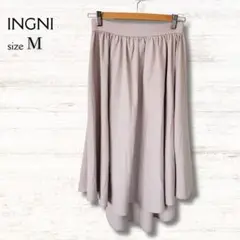 イング INGNI フレアスカート ひざ丈 薄茶 M ウエストゴム