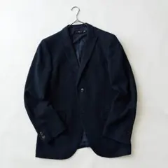ユニクロ ジルサンダー ウールブレンド テーラードジャケット ネイビー L