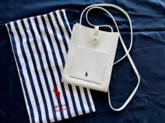 ポロラルフローレン レザークロスボディバッグ ミニショルダーバッグ ホワイトのサムネイル