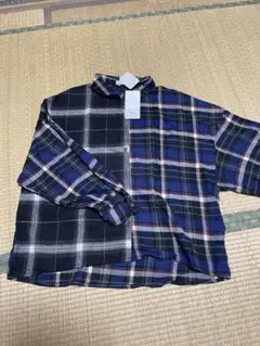 【新品＊iS Scolar】長袖シャツ Mネイビー チェック
