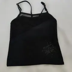 フィットネスウエア　ザ・ミス　黒メッシュキャミソール スプラッシュプリント