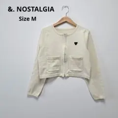 &. NOSTALGIA ワンポイントハート刺繍 ダブルジップニットカーディガンのサムネイル