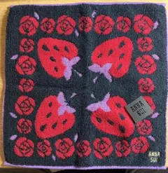 ANNA SUI 苺と薔薇の柄 タオルハンカチ 新品未使用品