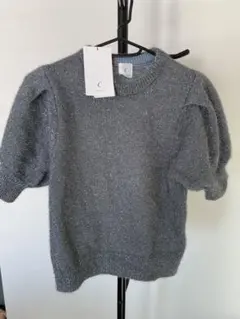 新品未使用　タグ付き　OPAQUE.CLIP グレー パフスリーブ ラメニット