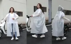 レインコート レディース 自転車 ロング丈 防水 防災 豪雨 白