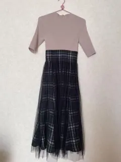 マーキュリーデュオ♡チュールレイヤードニットドッキングワンピース美品