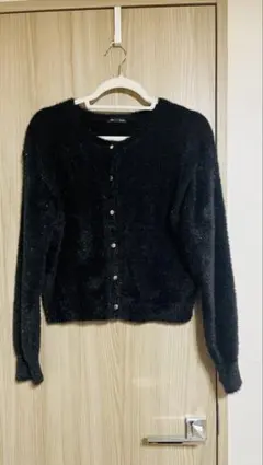 GU オンライン完売 シャイニークルーネックカーディガンZ ブラック XL