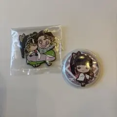 鬼滅の刃 栗花落カナヲ 2点セット 缶バッジ ラバーマスコット