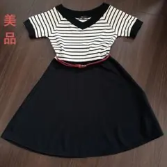 Pinky＆Dianne Vネック 半袖ワンピース