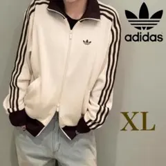 新品XL】当日発送★アディダス　ニットトラックトップ　ベージュ茶ブラウン