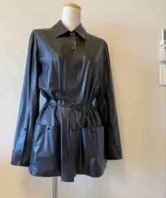 美品【THEORYセオリー】２０２１SS洗えるフェイクレザーシャツジャケット