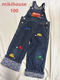 ミキハウス　mikihouse 豪華　デニムオーバーオール　100