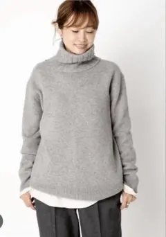 美品 Deuxieme Classeウールカシミヤ　JADEタートルネックニット
