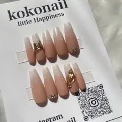 ネイルチップ ロングネイル ギャルネイルベイビーブーマ グラデーション シンプル