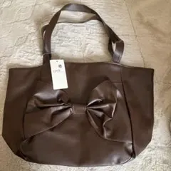 earth music &ecologyリボン付きブラウントートバッグ