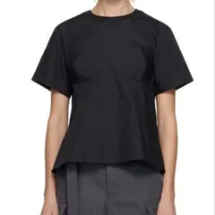sacai サカイ ブラック ポフィン Tシャツ シンプル パッド風 ゆったり