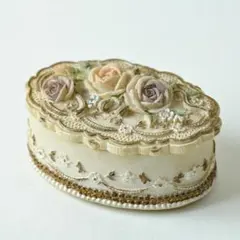 花装飾オーバル型アクセサリーケース