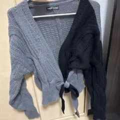 SHEIN ニットカーディガン グレー・ブラック