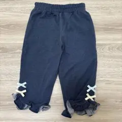 リボン付きフリルパンツ 120サイズ ネイビー