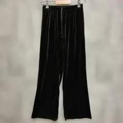 ダークグリーン　ベルベット ワイドパンツ　Mサイズ