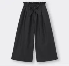 GU GIRLSリネンブレンドプルオンワイドパンツ