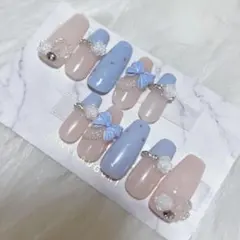 ネイルチップ 薔薇 スナ系 オタク リボンネイル ガーリー