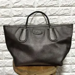 【極美品】COACH レザートートバッグ ホースアンドキャリッジ メタリックのサムネイル