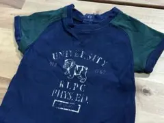 ネイビー グリーン ラグランロンパース　ラルフローレン