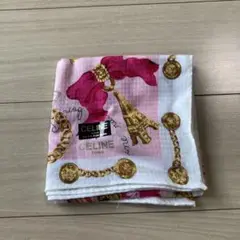 美品CELINE ハンカチ チェーンリボンハンカチ