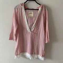 HOLLISTER 薄手 七分袖 パーカー Mのサムネイル