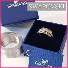 【美品】スワロフスキー｜リング｜キラキラ華やか３連風リング（サイズ：約8号）