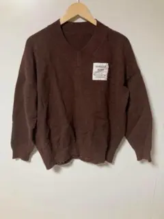 DAZY HARBOUR BANA ブラウン Vネックニット