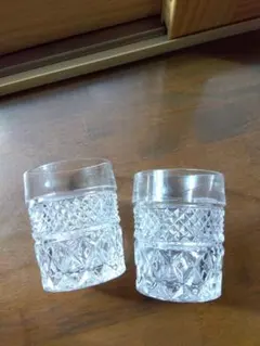 クリスタルガラス カットデザイン ウイスキーグラス 2個セット