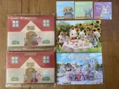 新品未開封　シルバニア　ポストカードケース2個　ポストカード2枚　ステッカー3枚