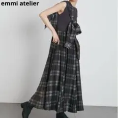 専用【emmi atelier】　シャツ付ドッキングワンピース　フレアワンピース